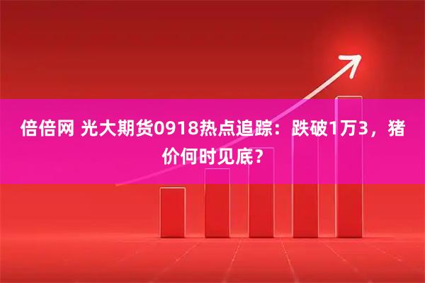 倍倍网 光大期货0918热点追踪：跌破1万3，猪价何时见底？