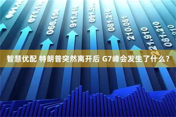 智慧优配 特朗普突然离开后 G7峰会发生了什么？