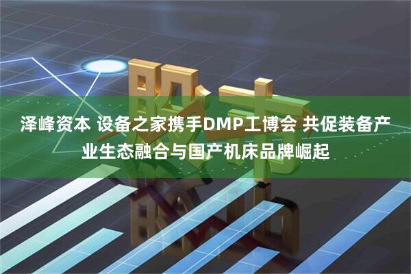 泽峰资本 设备之家携手DMP工博会 共促装备产业生态融合与国产机床品牌崛起